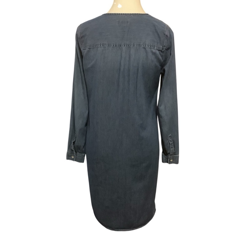 J. JILL MISSY BLUE DENIM LONG SLEEVE/ EMBROIDERED DESIGN SHIRT DRESS/ Size XS - Picture 4 of 12